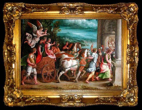 framed  Giulio Romano The Triumph of Titus and Vespasian, ta009-2
